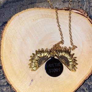 Sunflower I am the storm necklace